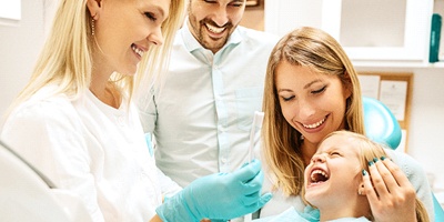 young girl at dentist