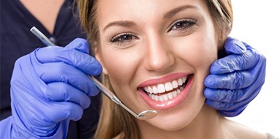 Woman smiling dentist dental visit